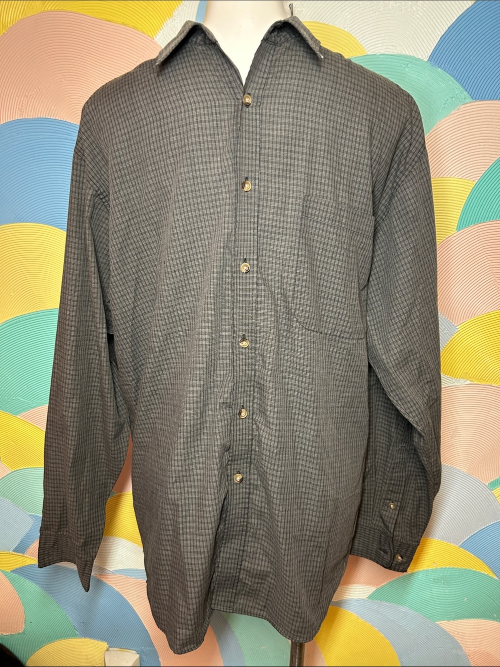 Puritan Men's Charcoal Check Button-Up Jacket sz LT